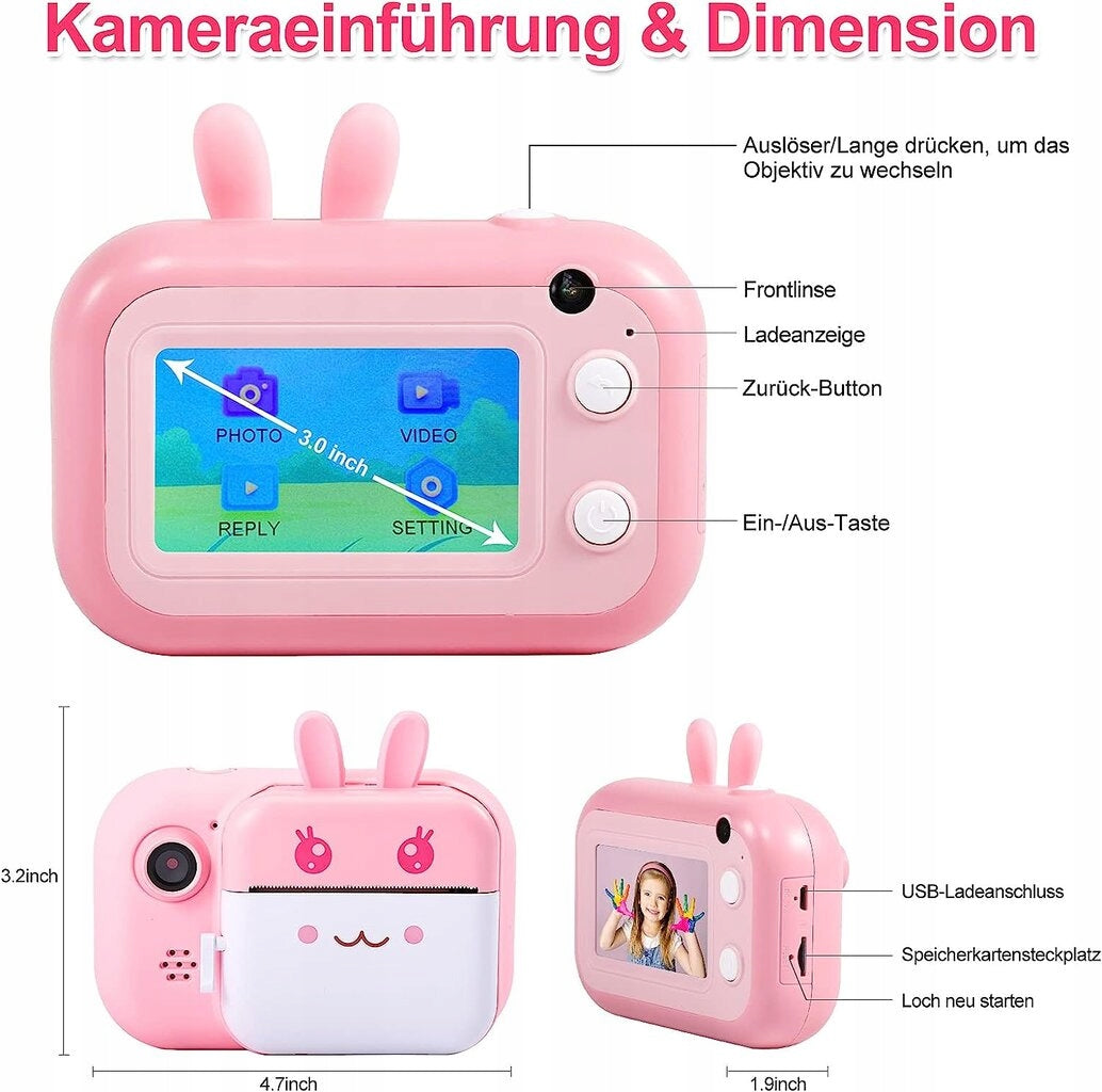Digital camera for children MINIBEAR pink 1080p P5D129 Packaging status original