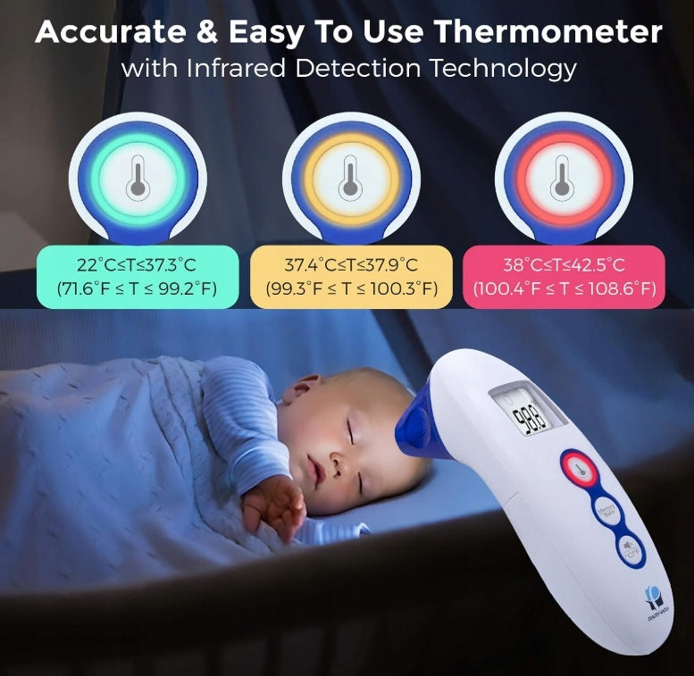Digital front thermometer with instant reading – 5 in 1 FOREHEAD - EAR Medical device no