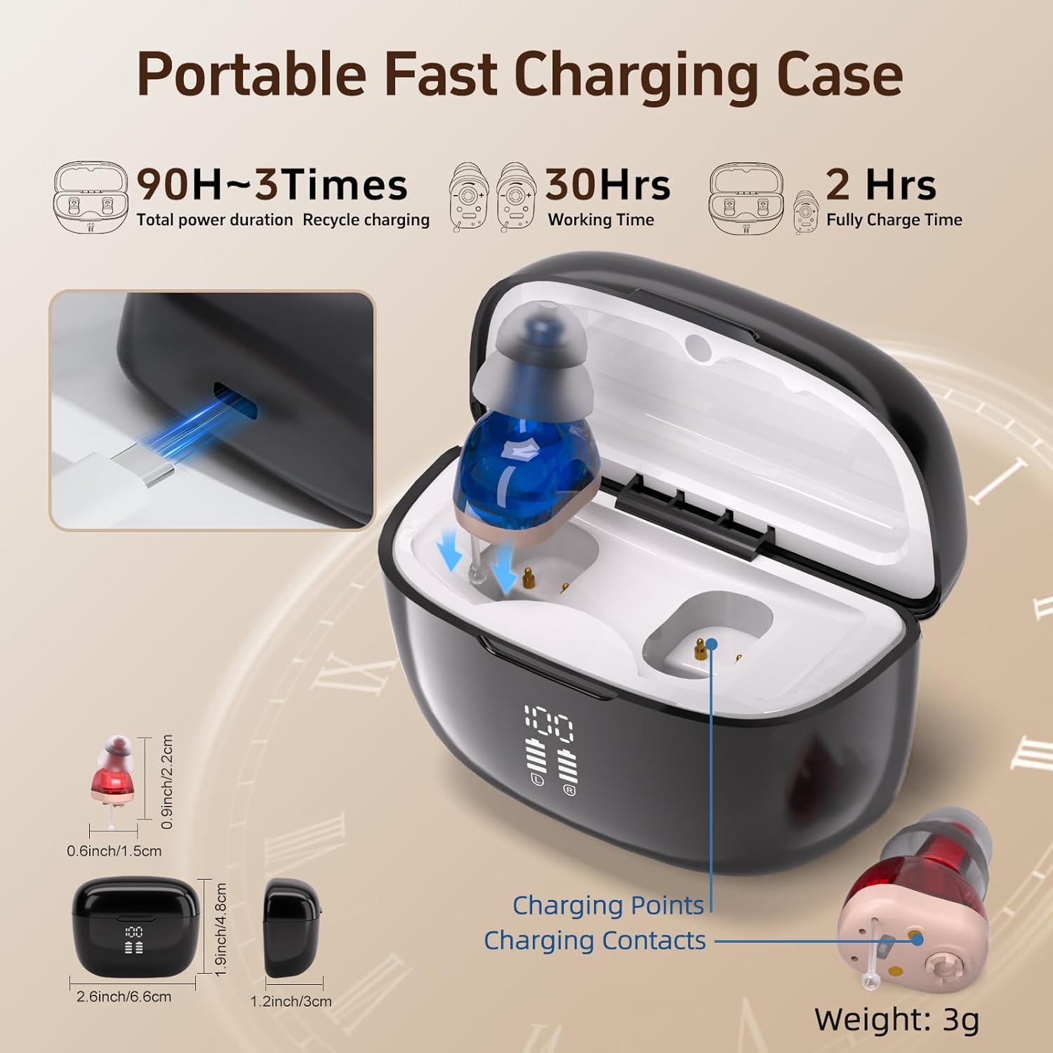 Digital hearing aid for adults and seniors Delmicure VHP-1631 Manufacturer code Magnetyczny Aparat słuchowy - ZF-M610