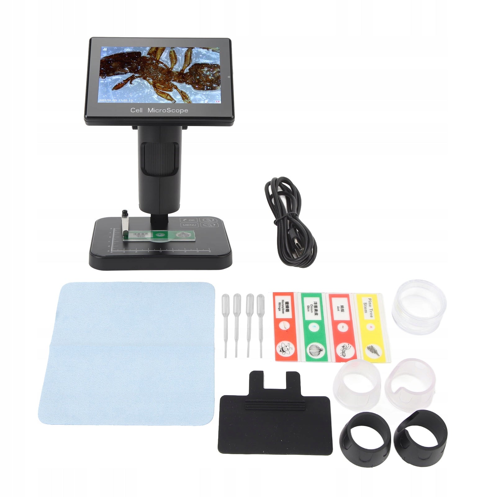 Digital microscope with 5-inch IPS USB 1080P screen, MX magnification Brand no brand