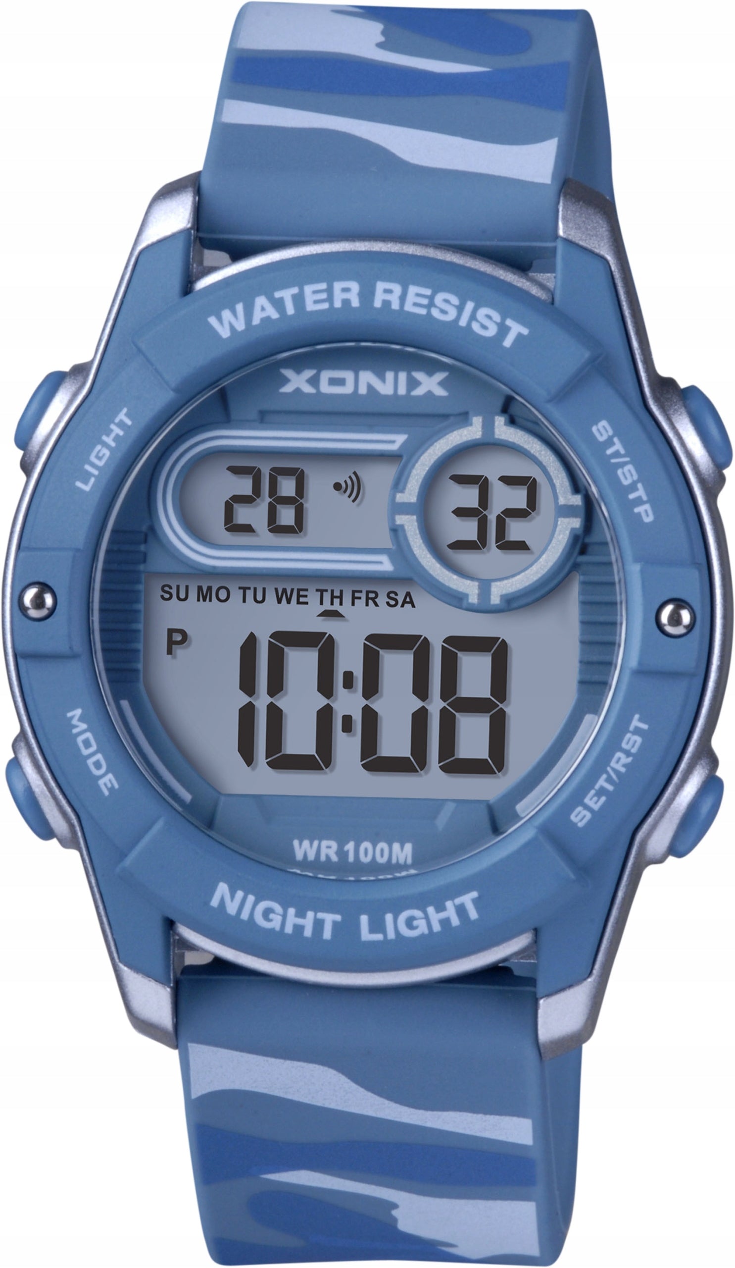 Digital youth boys watch XONIX BAZ electronic CAMO FUNCTIONS
