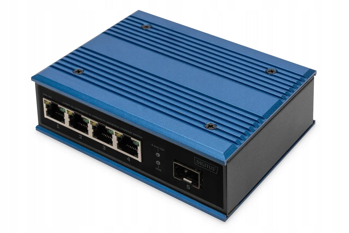 Digitus 4-Port Fast Ethernet Network Switch, Industrial, Niezarze