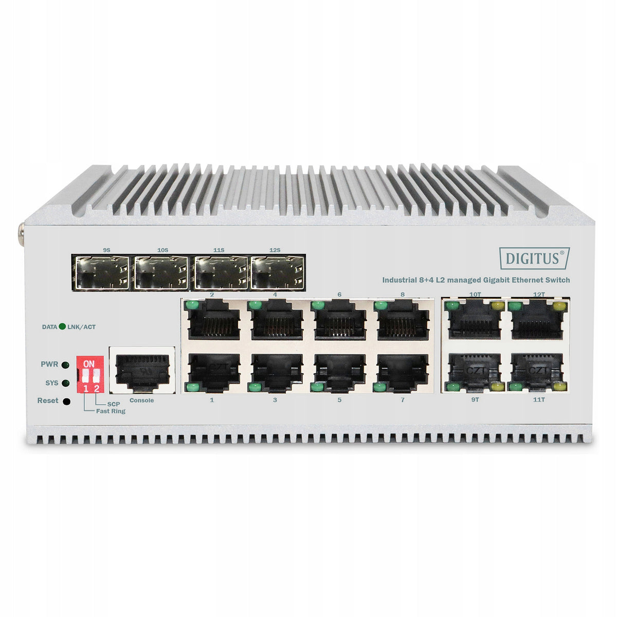 Digitus Industrial 8+4 L2 Managed Gigabit Switch 8x RJ45 4x SFP Manufacturer Digitus