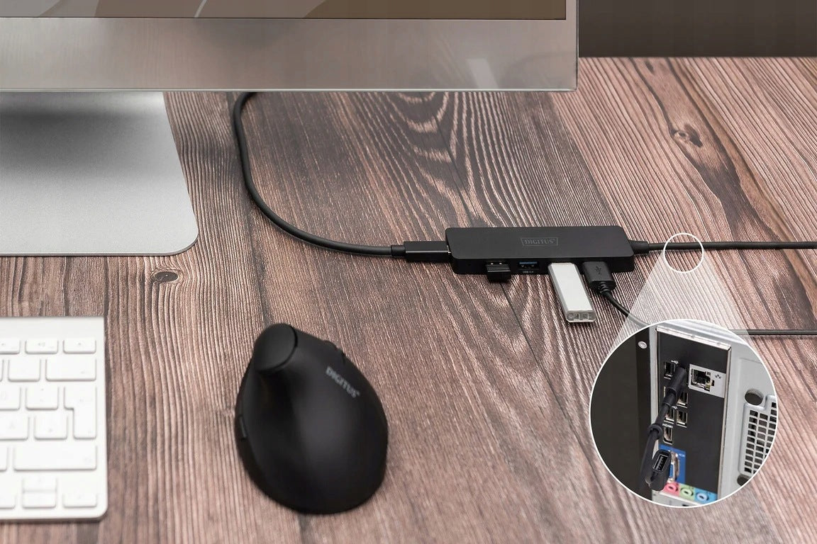 Digitus USB 3.0 4x USB-A 5Gbps Hub with USB-C 1,2m Adapter Manufacturer Digitus