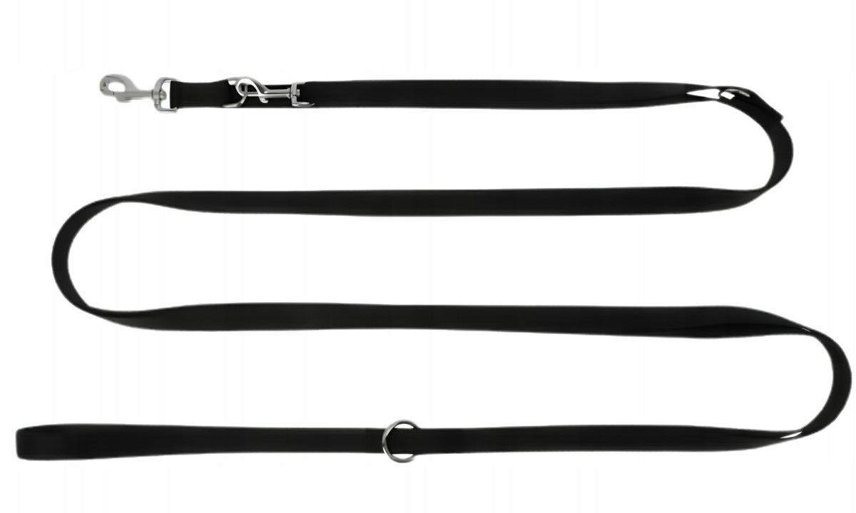 Dingo Adjustable belt dog leash - Black 2,5 cm/3-6 m