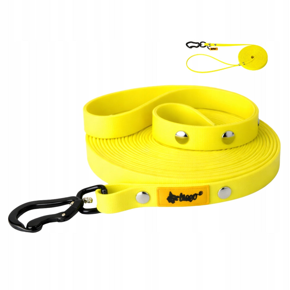 Dingo Flex dog training leash 5 m 1,6 cm yellow PVC strong without handle