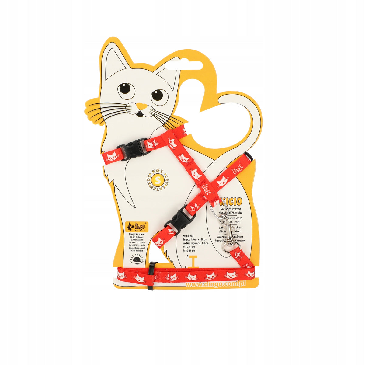 Dingo Harness + Lanyard for small cats KICIO red