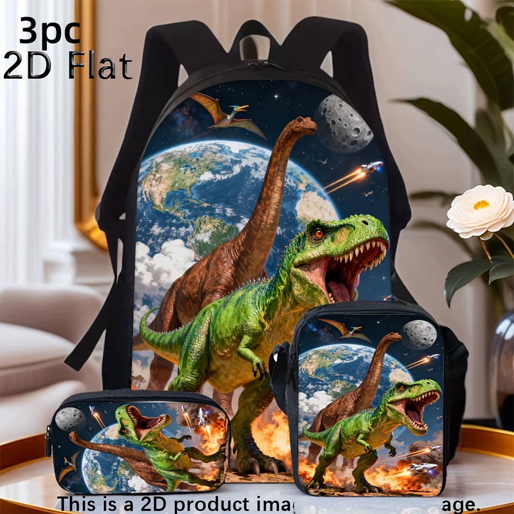 Dinosaur Backpack Set with Crossbody Bag and Pencil Case