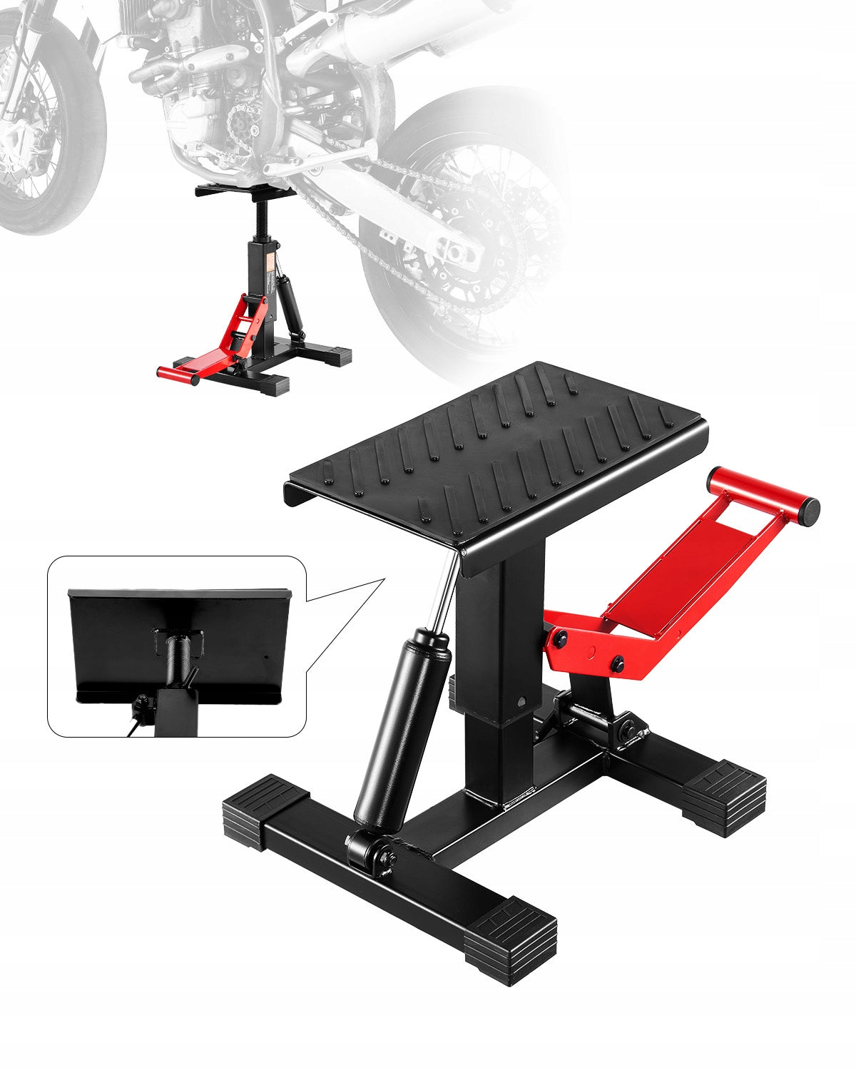 Dirt Bike Lift Stand 440 LBS Adjustable Hydraulic Motorcycle Lift Jack