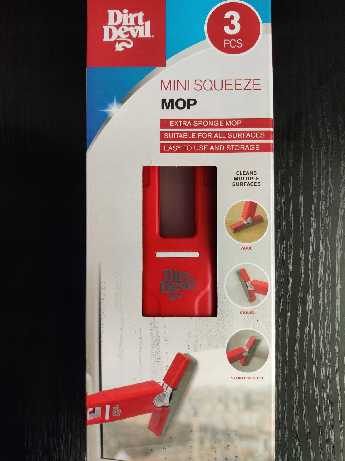 Dirt Devil Mini Squeeze Mop with Squeezer + 2 Sponges Packaging status original