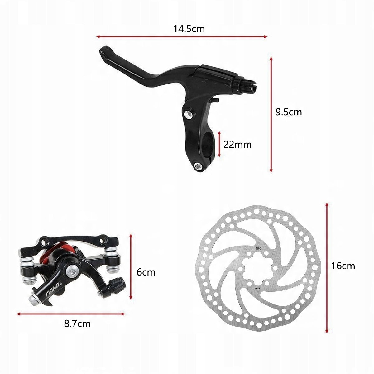 Disc Brake Kit for Bike Disc Brakes Front + Rear Brand no brand