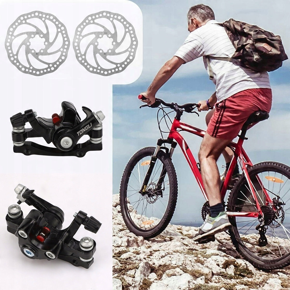 Disc Brake Kit for Bike Disc Brakes Front + Rear Dedicated for BMX bikes MTB (mountain bikes) urban bikes road bikes street bikes