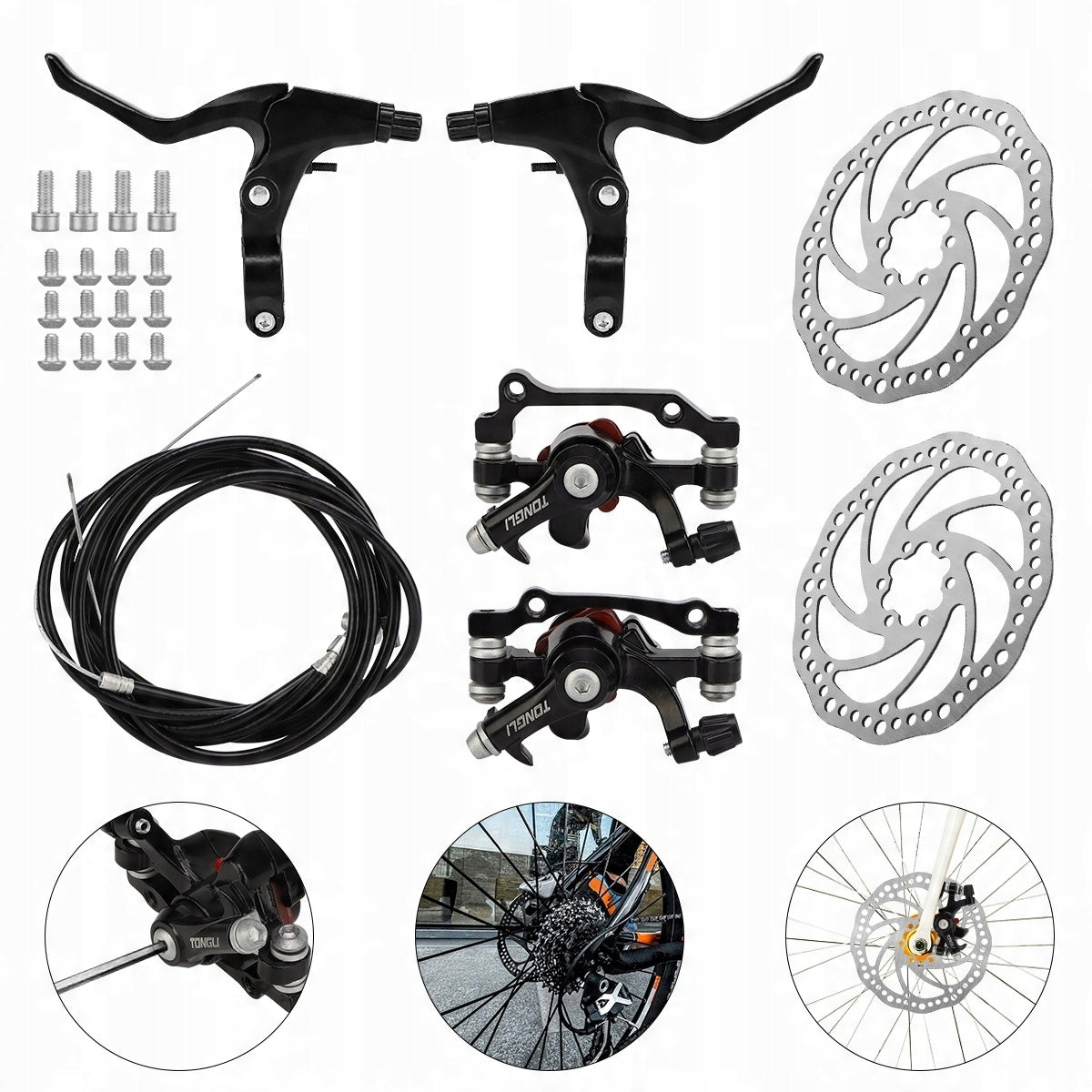 Disc Brake Kit for Bike Disc Brakes Front + Rear