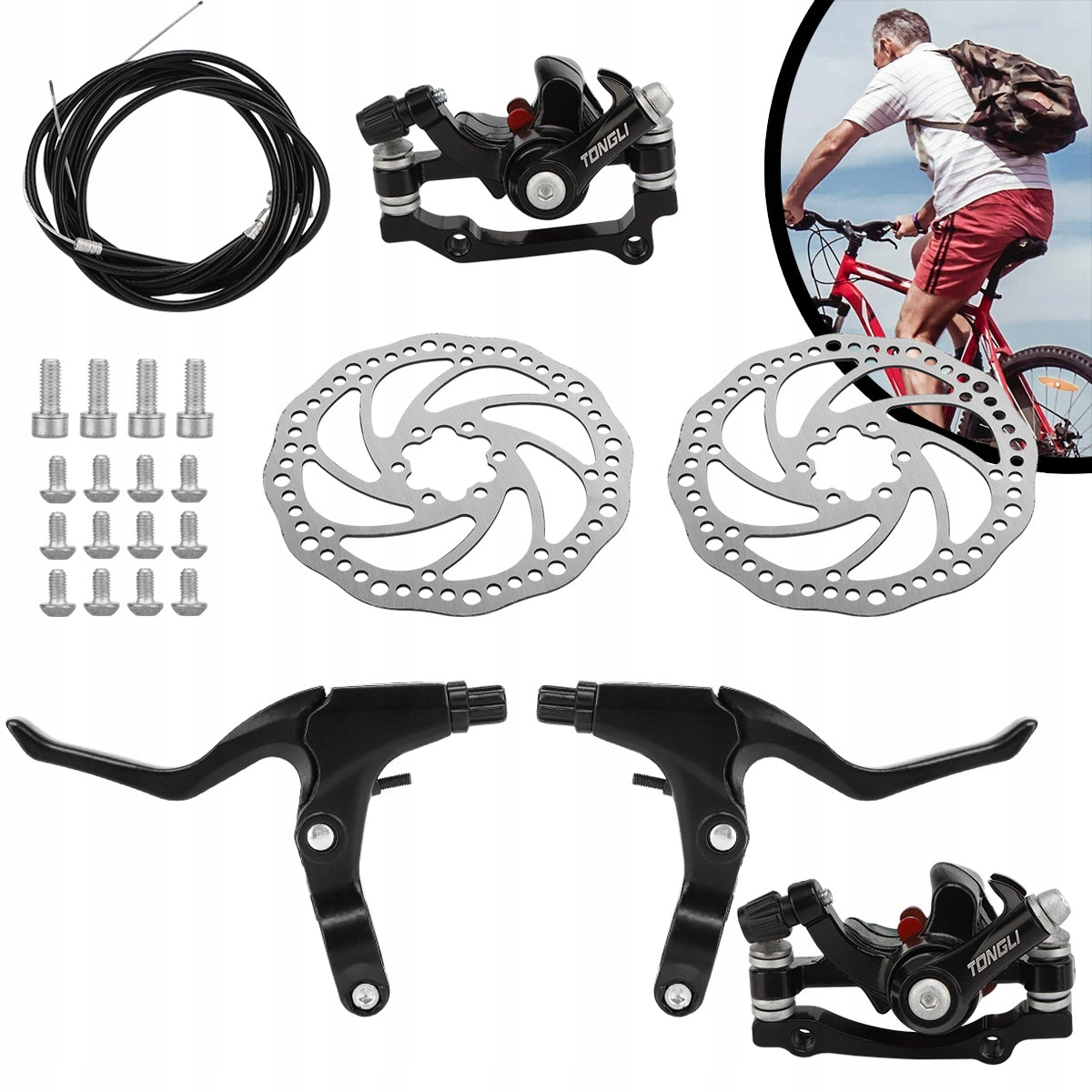 Disc brakes aluminium E-bike set with discs 160mm