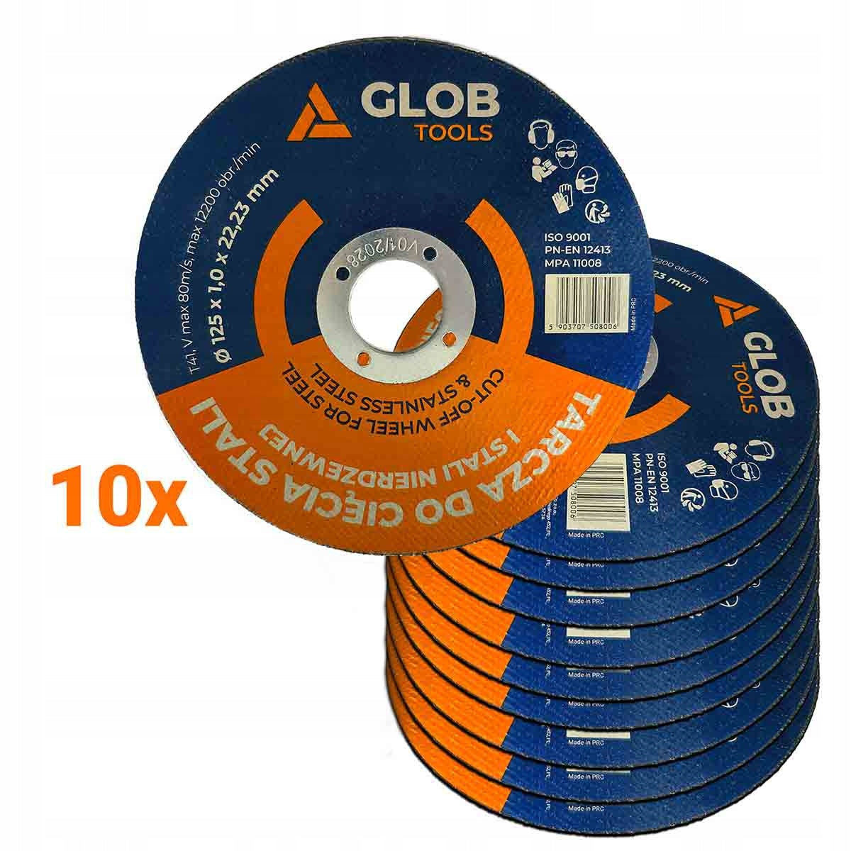 Disc discs for stainless steel 125mm GLOB TOOLS PREMIUM QUALITY 10pcs