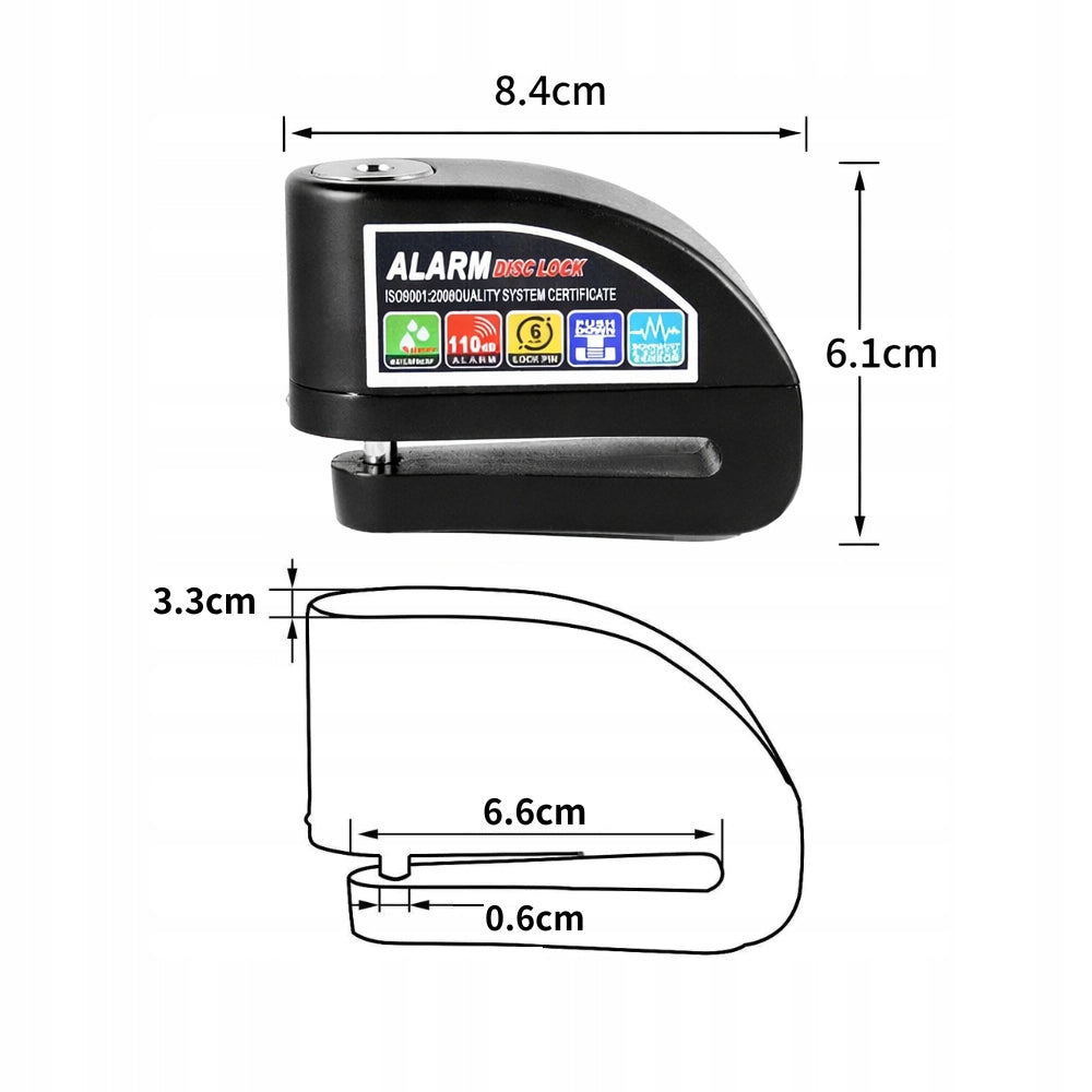 Disc lock Bike / Scooter / Scooter UMEDO alarm 110dB | Disc Lock Kind wheel lock