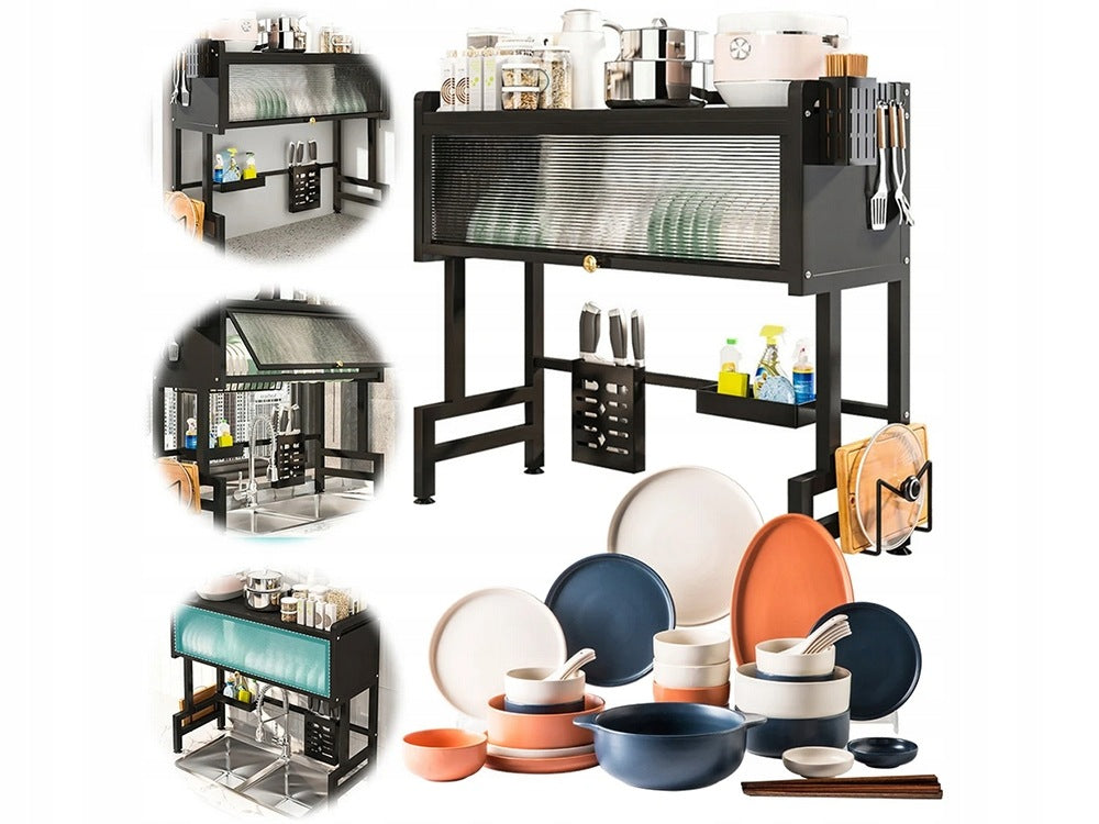 Dish Dryer Cutlery Plates Large Drainer Cabinet Organizer 65 cm Length 65 cm