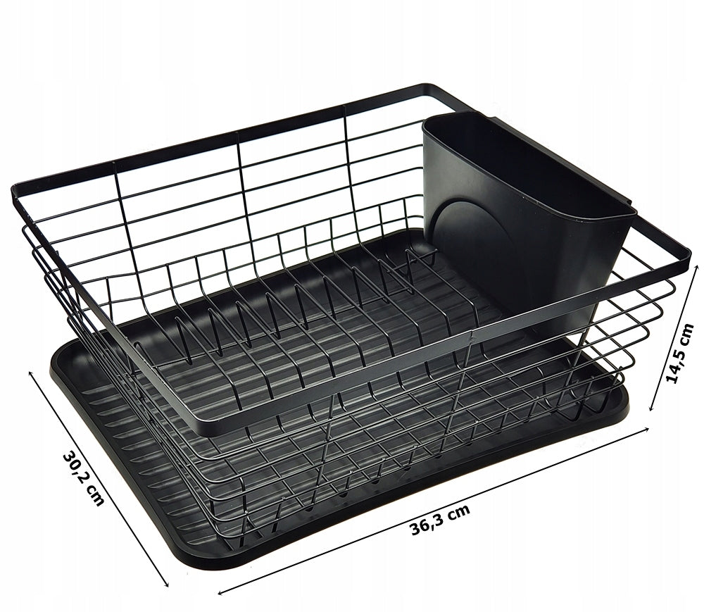 Dish Dryer Plates Cutlery Cups Metal Black Dish Drainer Brand Brunbeste