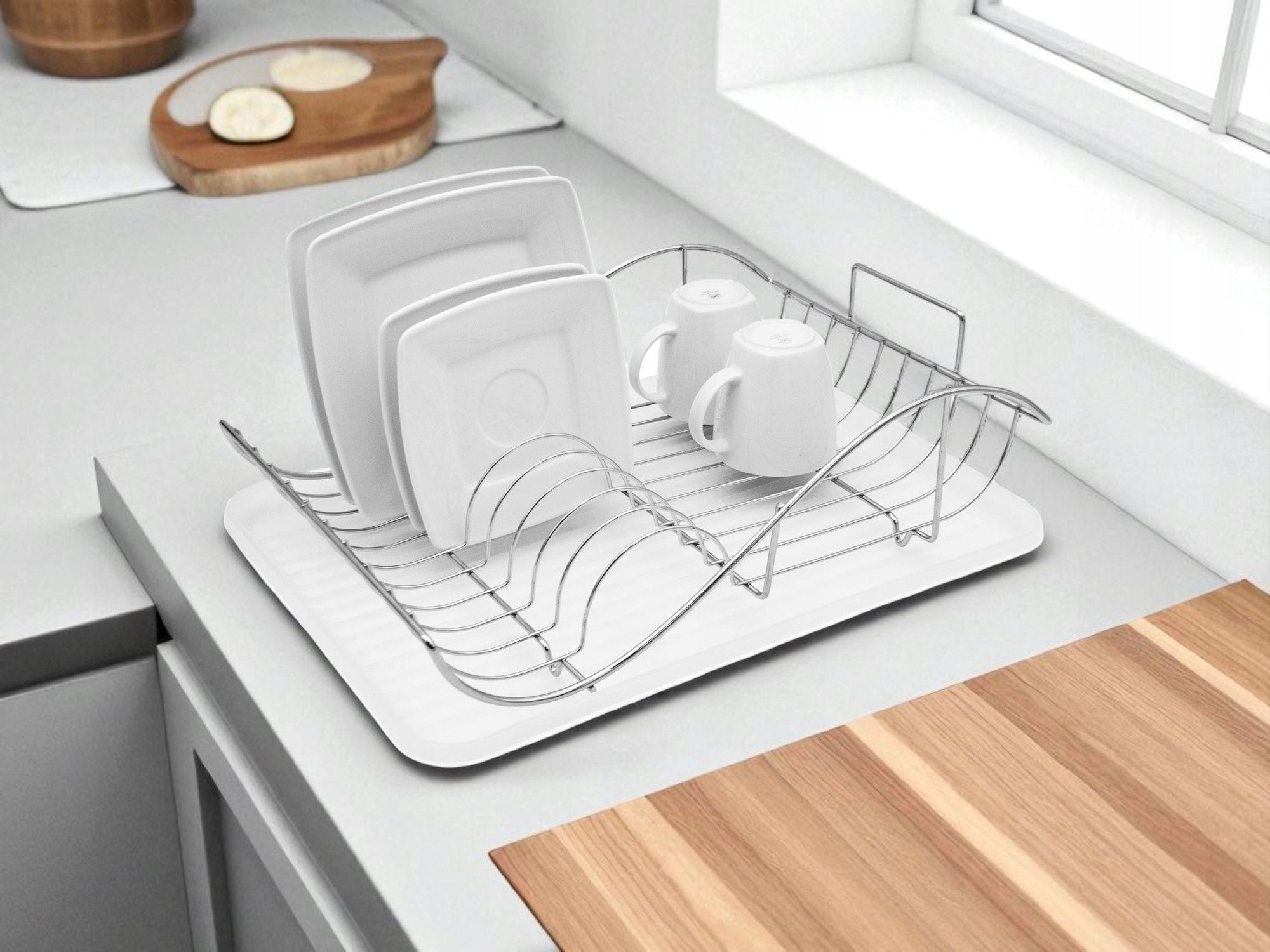 Dish Dryer Stainless Steel Cutter with Stand Single Level Length 43 cm