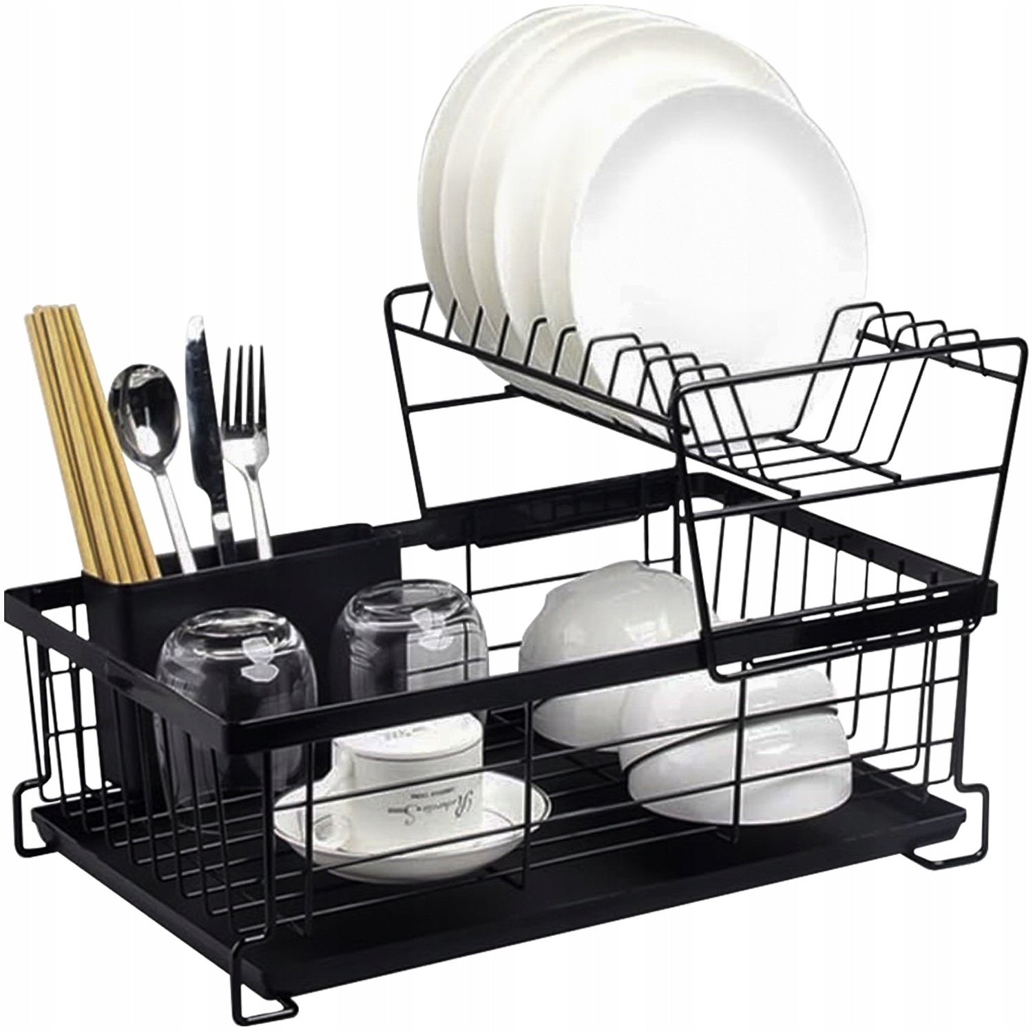 Dish Dryer Two-Tier Standing Large Dish Cutlery