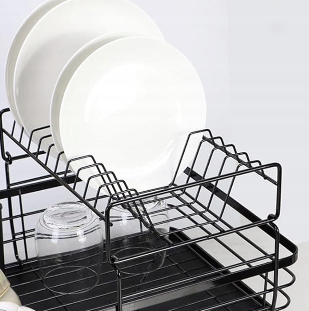 Dish Dryer Two-Tier Tuning Black Large with Tray Manufacturer code Suszarka do naczyń dwupoziomowa 28157
