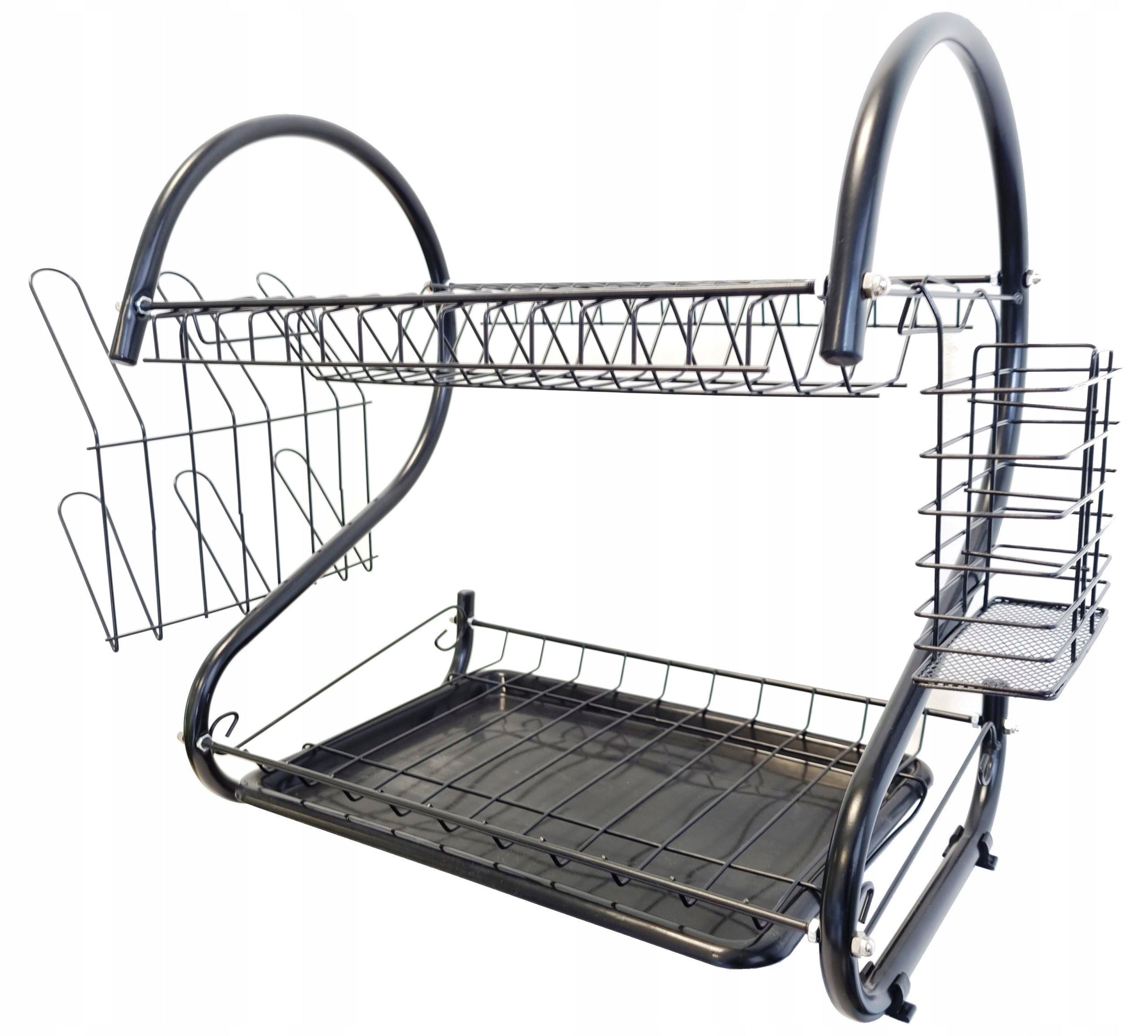 Dish dryer two-level black 43cm wide.