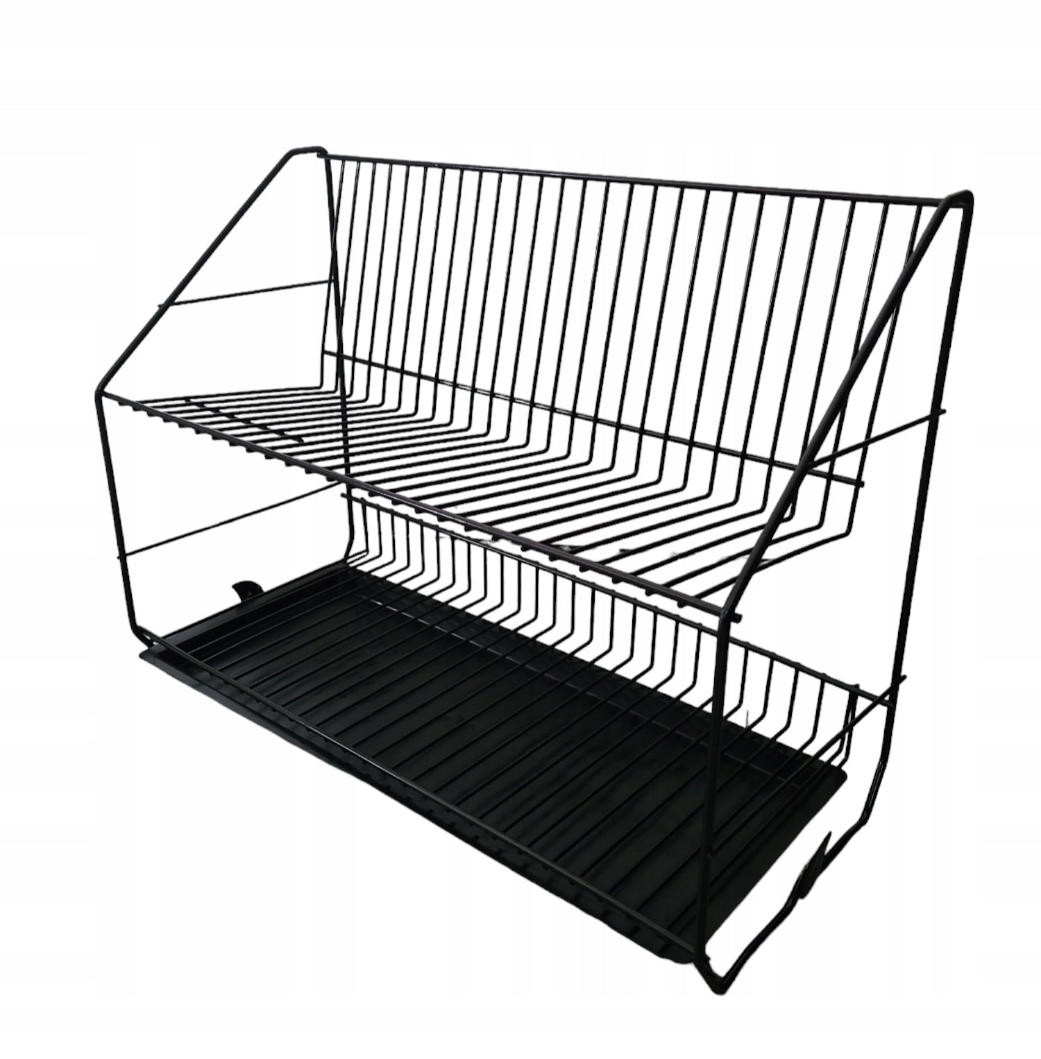 Dish dryer two-level drainer with tray black Poland