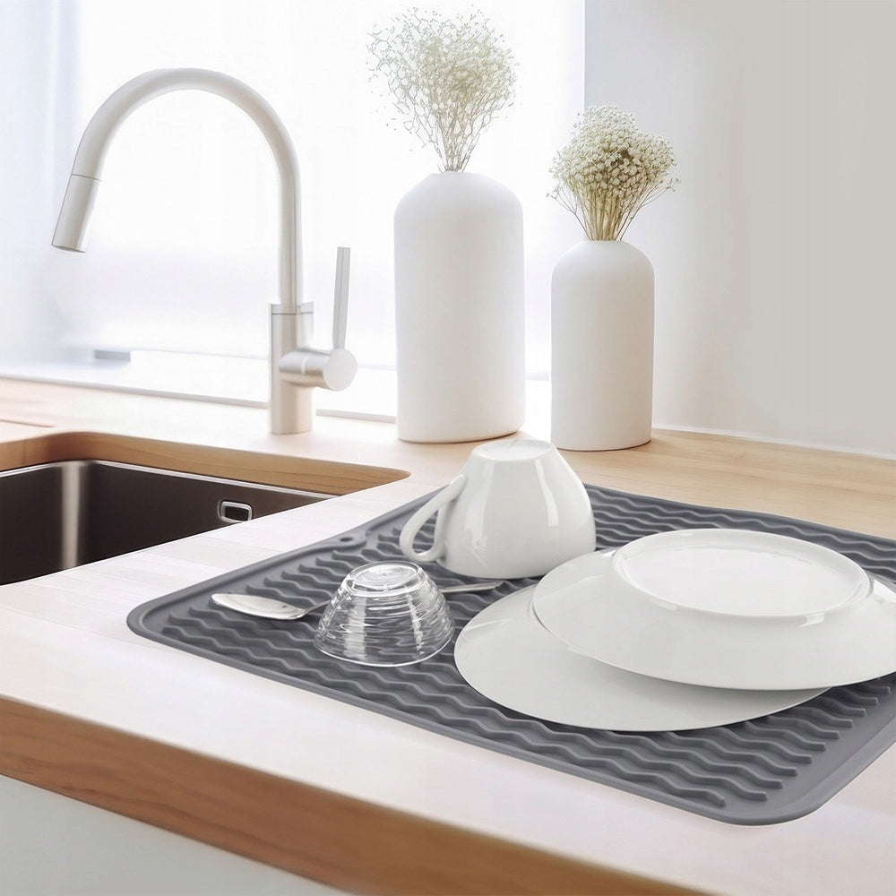 Dish drying mat kitchen stand dryer drainer pots cups Packaging status original