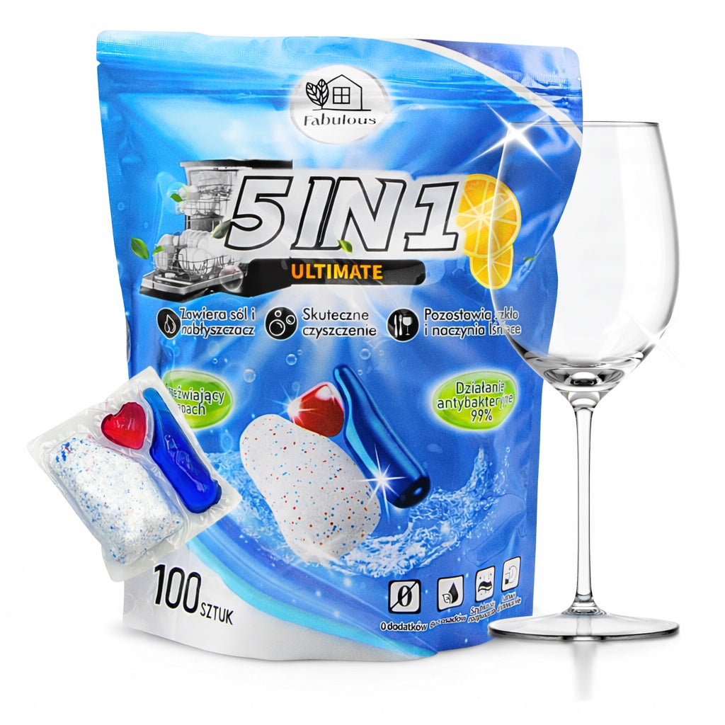 Dishwasher Capsules 100 Pcs Lemon ALL IN ONE Dishwasher Tablets