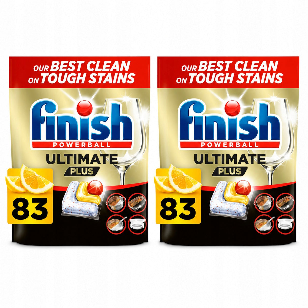 Dishwasher Capsules FINISH Ultimate Plus Lemon 2x 83pcs