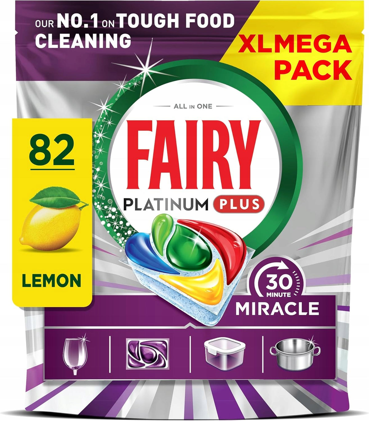 Dishwasher Capsules Fairy Platinium Plus All In One 30Minut Miracle 82 Pack