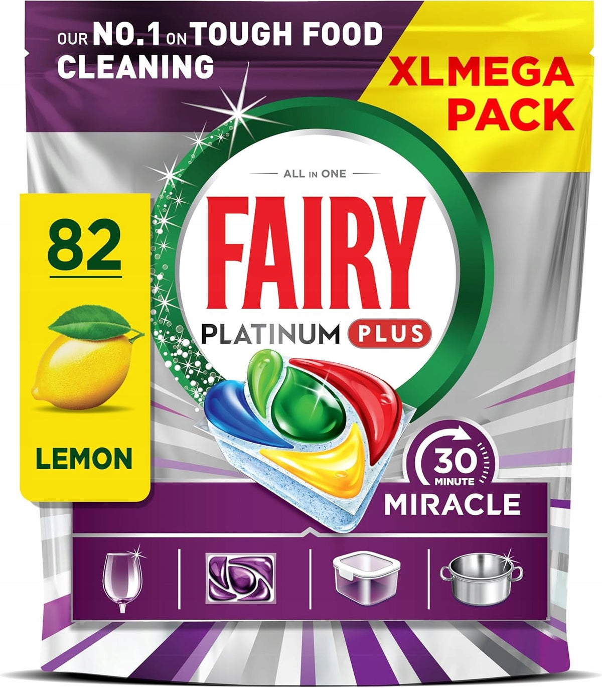 Dishwasher Capsules Fairy Platinium Plus All In One 30Minut Miracle 82 Pack