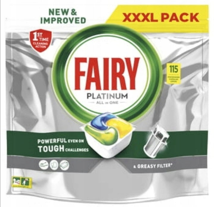 Dishwasher Capsules Fairy Platinum 115pcs Lemon