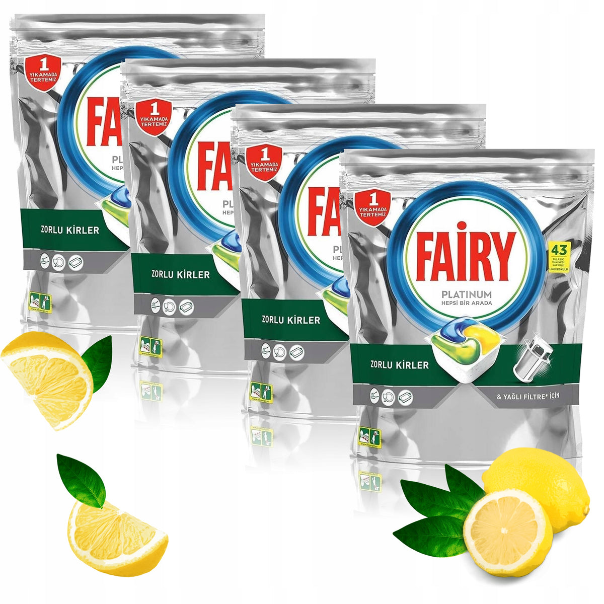Dishwasher Capsules Fairy Platinum All in One Lemon 4x43 Pieces