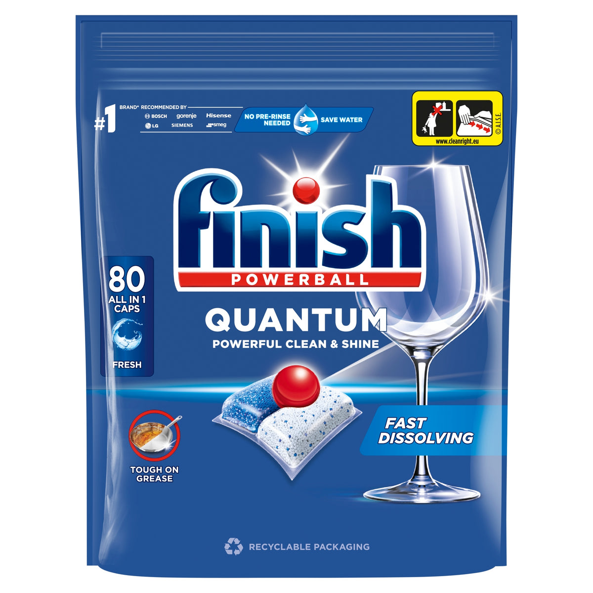 Dishwasher Capsules Finish Powerball Quantum 80 Pieces