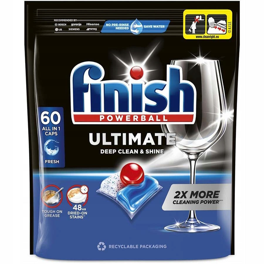 Dishwasher Capsules Finish Powerball Ultimate All in 1 Fresh 60 Pack Manufacturer code 5410036308059