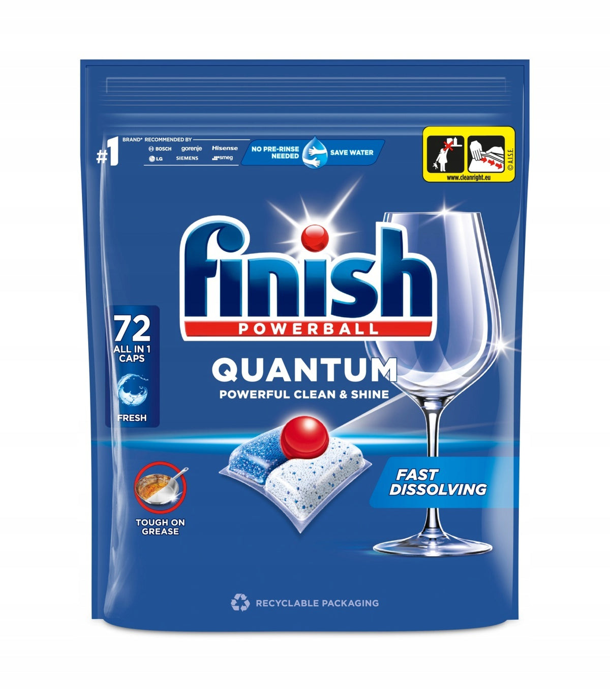 Dishwasher Capsules Finish Quantum All-In-1 Regular Tablets 72 Pack Manufacturer code 8690570543636