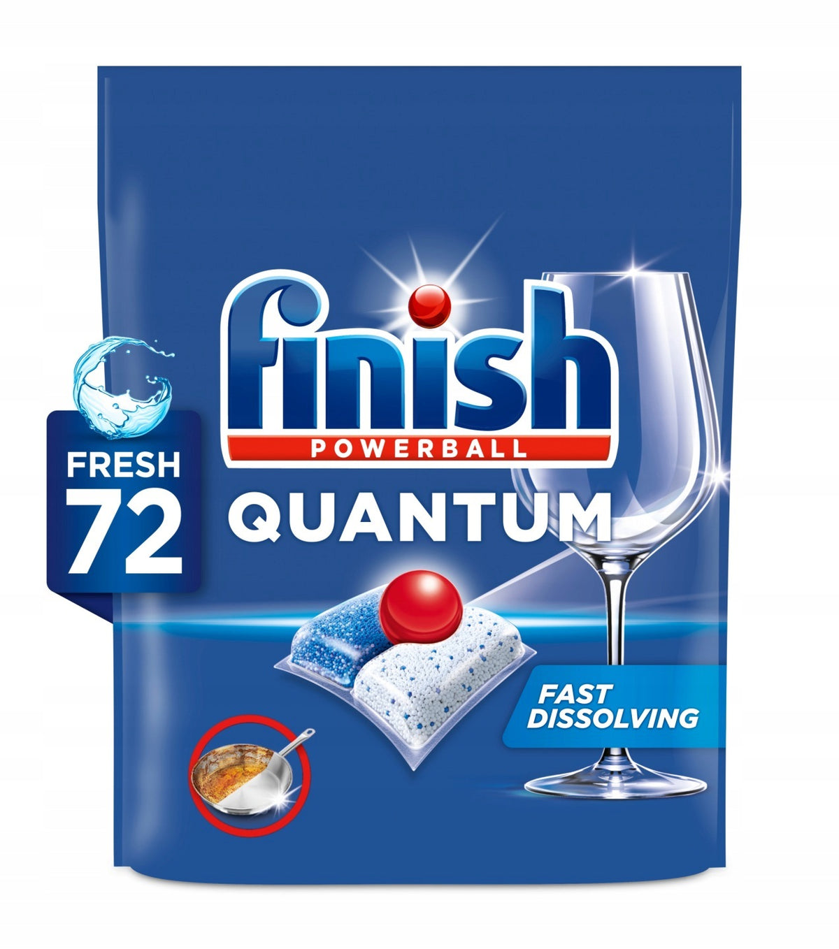 Dishwasher Capsules Finish Quantum All-In-1 Regular Tablets 72 Pack