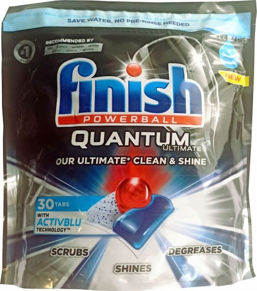 Dishwasher Capsules Finish Quantum Ultimate ActivBlu 30 Pieces Brand Finish