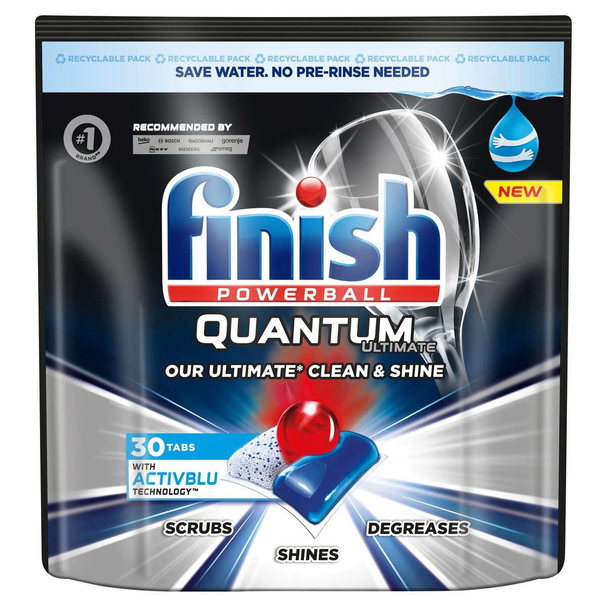 Dishwasher Capsules Finish Quantum Ultimate ActivBlu 30 Pieces