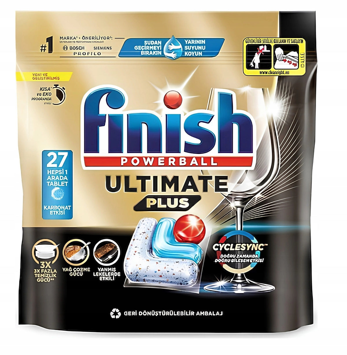 Dishwasher Capsules Finish Ultimate 3in1 27pcs Packaging status original