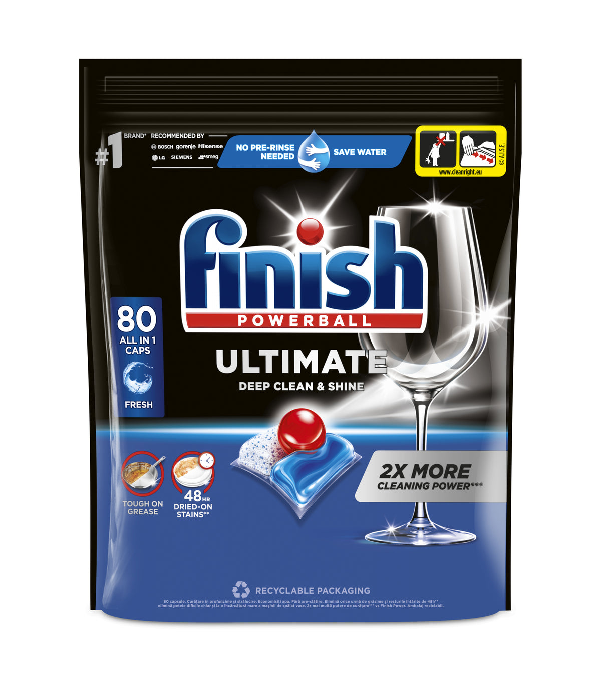 Dishwasher Capsules Finish Ultimate All in 1 80 Pack Manufacturer code 3279085