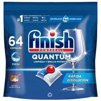 Dishwasher Capsules Quantum All-In-1 Finish Fresh 2x64 Tablets Manufacturer code FINISH Kapsułki Do Zmywarki Regular Tabletki
