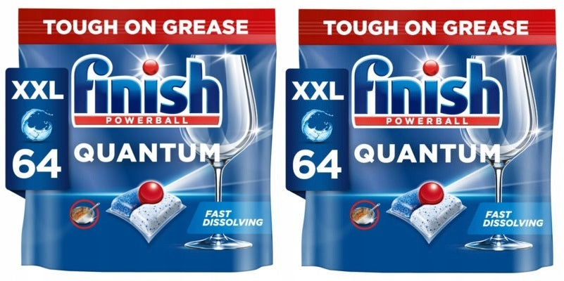 Dishwasher Capsules Quantum All-In-1 Finish Fresh Tablets 128 Pieces