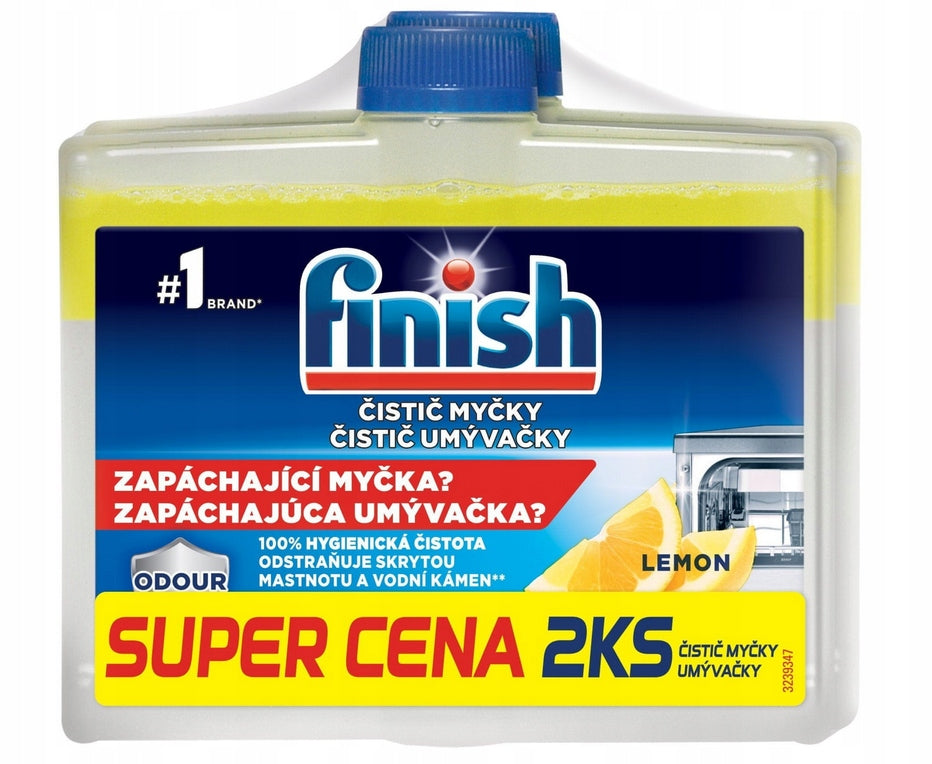 Dishwasher Cleaner FINISH 2x250 ml Lemon Dishwasher Manufacturer code FINISCH PŁYN DO CZYSZCZENIA MYCIA ZMYWARKI