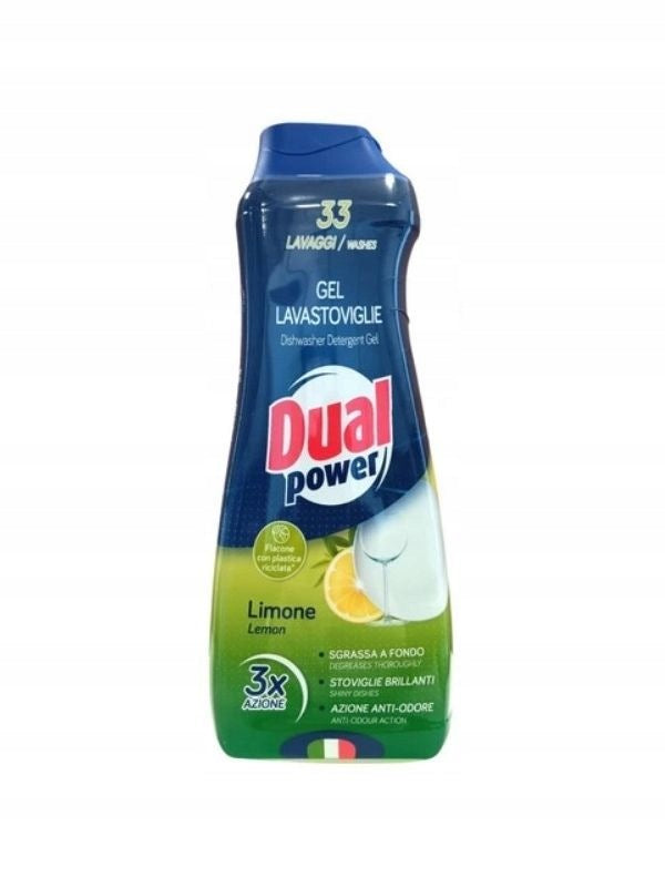 Dishwasher Gel Dual Power All in one Lemon 660 ml neutralizes odor
