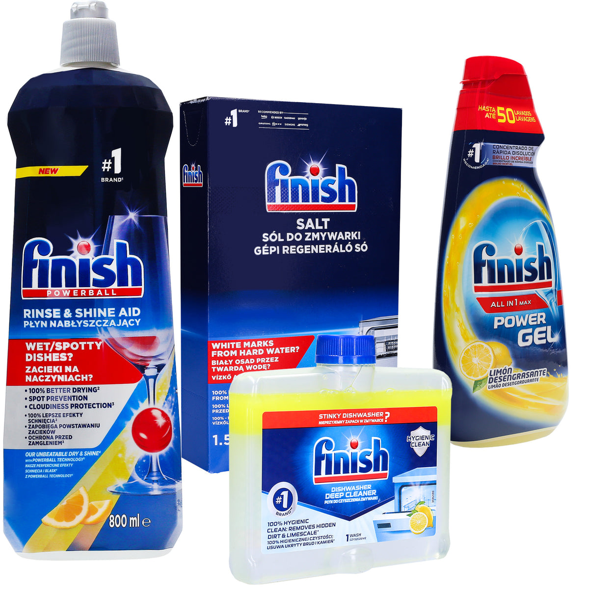 Dishwasher Lemon Set FINISH Salt Gel Cleaner Lemon Shiner