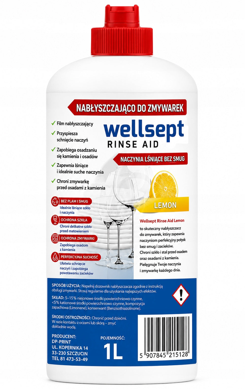 Dishwasher Polishing Liquid Lemon 1000 ml