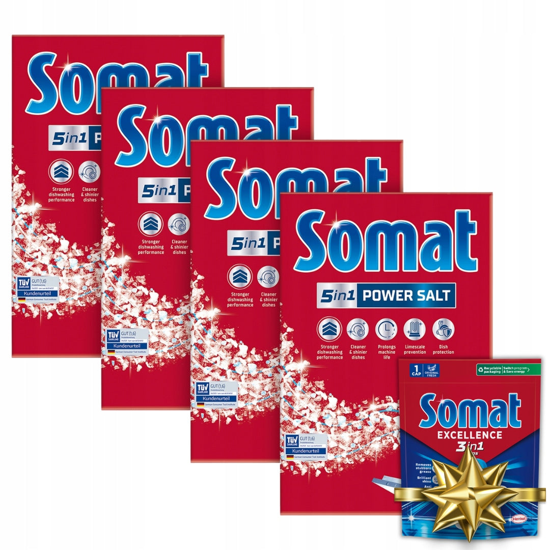 Dishwasher Salt Softens Water Protective SOMAT 4x1,5 kg