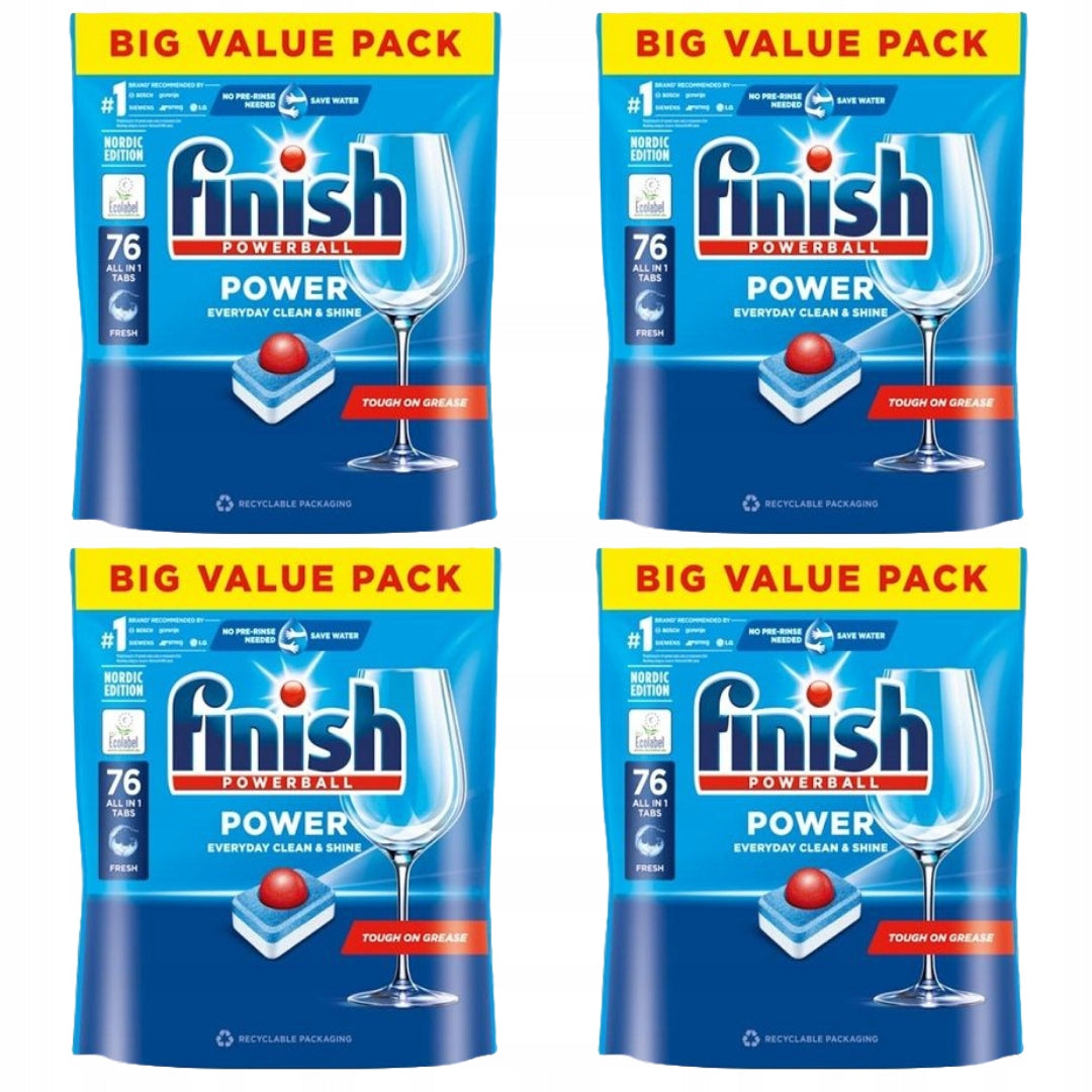 Dishwasher TABLETS FINISH POWER ALL IN 1 SET XXL 4x76pcs Carton